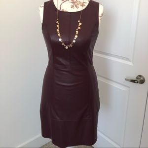 Maroon faux leather dress